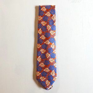 Brooks Brothers Men's 100% Silk Tie - Tropical Design - Coral, Blue, Cream